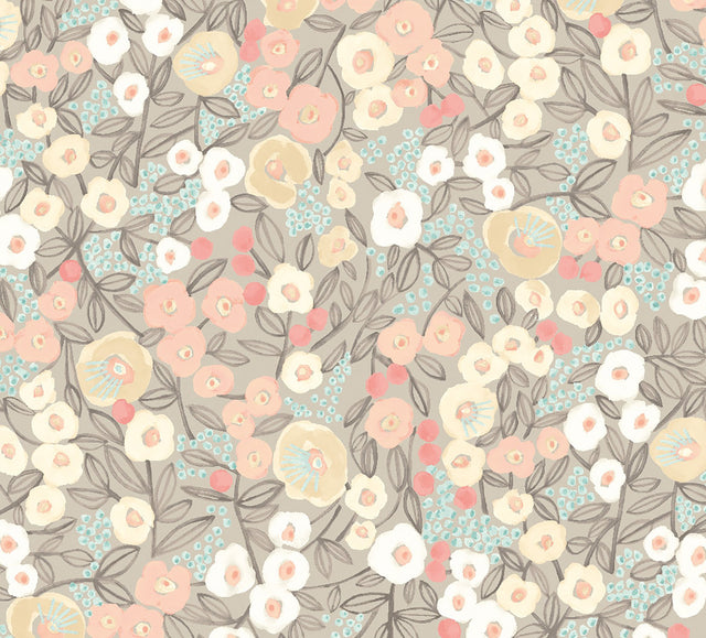Flora Ditsy Pastel Garden Wallpaper with Whimsical Botanical Flowers - ohpopsi GHS50116W