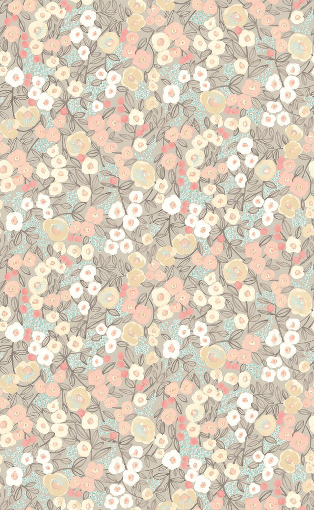 Flora Ditsy Pastel Garden Wallpaper with Whimsical Botanical Flowers - ohpopsi GHS50116W