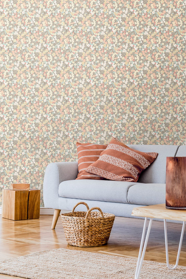 Flora Ditsy Pastel Garden Wallpaper with Whimsical Botanical Flowers - ohpopsi GHS50116W