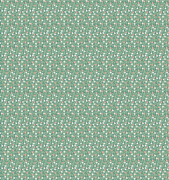 Aino Green Tiny Tulip Wallpaper with Whimsical Botanical Flowers Pattern - ohpopsi GHS50138W
