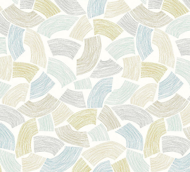 Elements Light Yellow Scribbled Arches Wallpaper with Modern Geometric Pattern - ohpopsi GHS50156W