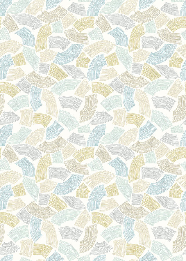 Elements Light Yellow Scribbled Arches Wallpaper with Modern Geometric Pattern - ohpopsi GHS50156W