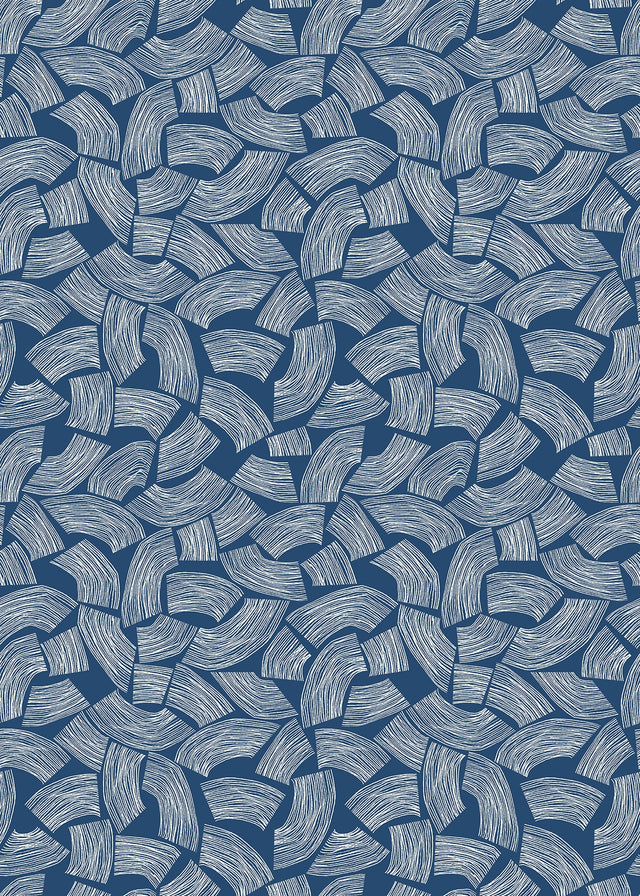 Elements Indigo Scribbled Arches Wallpaper with Modern Geometric Pattern - ohpopsi GHS50164W