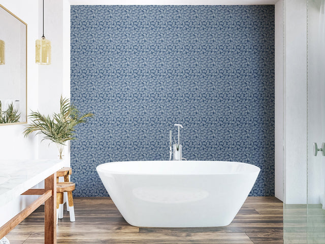 Elements Indigo Scribbled Arches Wallpaper with Modern Geometric Pattern - ohpopsi GHS50164W