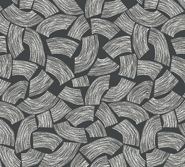 Elements Black Scribbled Arches Wallpaper with Modern Geometric Graphic Pattern - ohpopsi GHS50165W