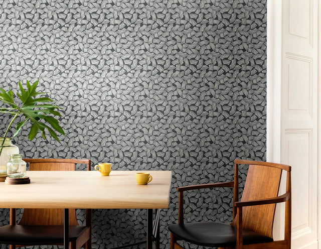 Elements Black Scribbled Arches Wallpaper with Modern Geometric Graphic Pattern - ohpopsi GHS50165W
