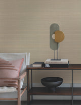 Abaca Weave Taupe Wallpaper with Traditional Grasscloth Texture - York GL0500GV