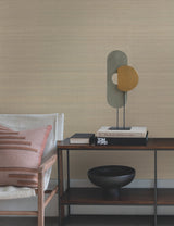 Abaca Weave Taupe Wallpaper with Traditional Grasscloth Texture - York GL0500GV SAMPLE