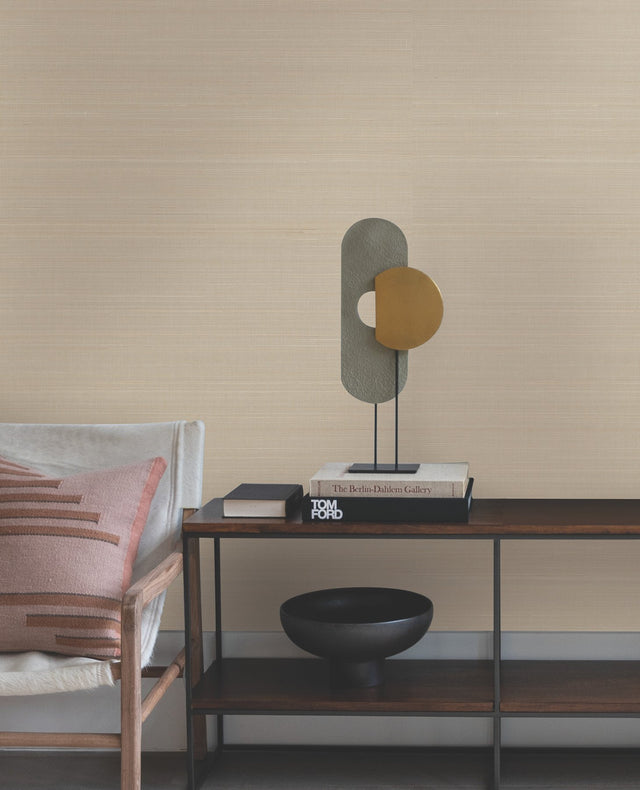 Abaca Weave Beige Grasscloth Wallpaper - York GL0501GV