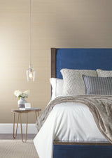 Abaca Weave Beige Grasscloth Wallpaper with Natural Woven Texture - York GL0501SAM