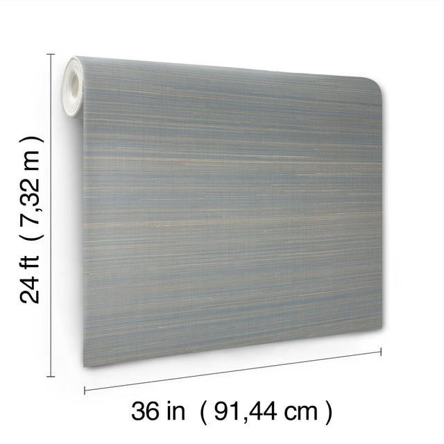 Abaca Weave Blue Grasscloth Wallpaper - York GL0503GV