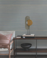 Abaca Weave Blue Grasscloth Wallpaper - York GL0503GV