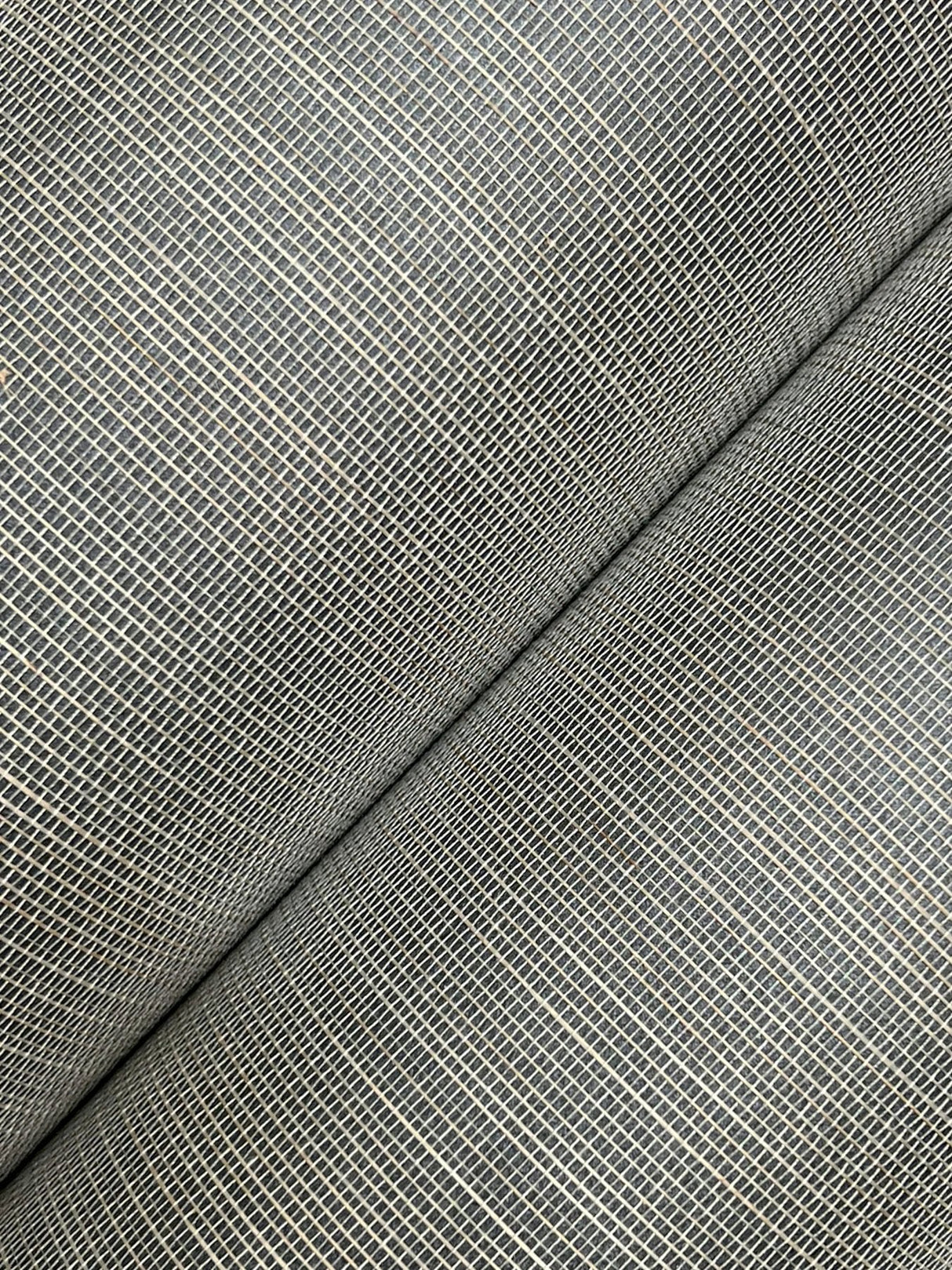 Abaca Weave Charcoal Grasscloth Wallpaper with Hand-Loomed Abaca Texture - York GL0504GV SAMPLE