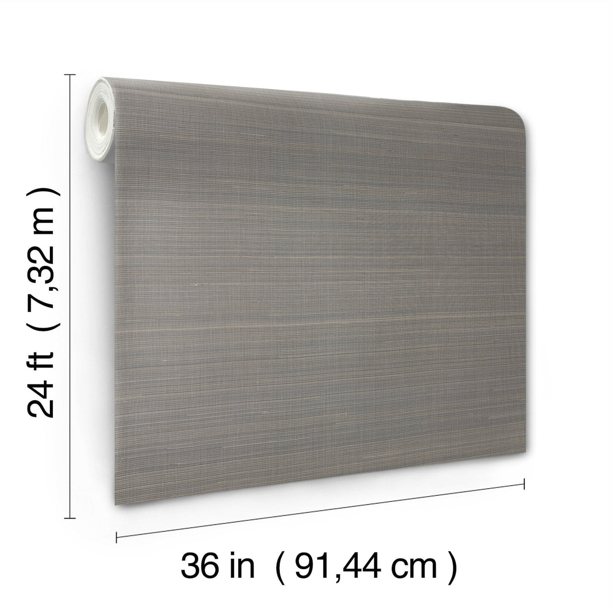 Abaca Weave Charcoal Grasscloth Wallpaper with Hand-Loomed Abaca Texture - York GL0504GV SAMPLE
