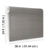 Abaca Weave Charcoal Grasscloth Wallpaper with Hand-Loomed Abaca Texture - York GL0504GV SAMPLE