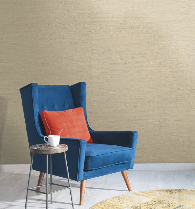 Essence Beige Wallpaper with Pearlescent Faux Grasscloth Texture - York GL0510N