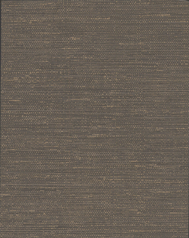 Essence Brown Metallic Wallpaper with Faux Grasscloth Texture - York GL0511N