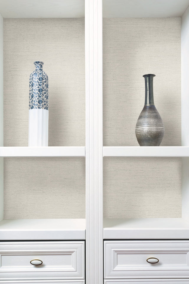 Essence White Metallic Wallpaper with Metallic Effect - York GL0512N