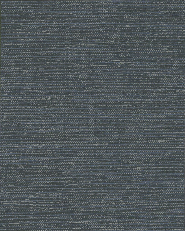 Essence Blue Metallic Wallpaper with Faux Grasscloth Texture - York GL0514N