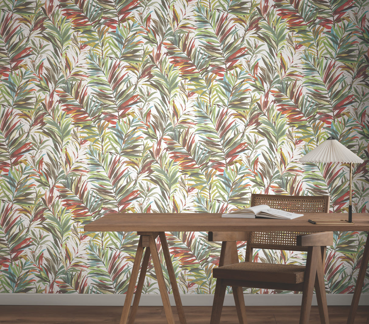 Swaying Palms Rouge & Mink by York Wallcoverings Botanical Wallpaper – York Wallcoverings GN2541
