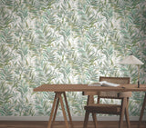 Swaying Palms Olive & Aegean by York Wallcoverings Non Woven Wallpaper- York Wallcoverings GN2542