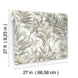 Swaying Palms Neutral by York Wallcoverings Botanical Wallpaper- York Wallcoverings GN2543