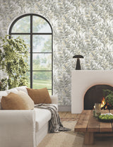 Swaying Palms Neutral by York Wallcoverings Botanical Wallpaper- York Wallcoverings GN2543