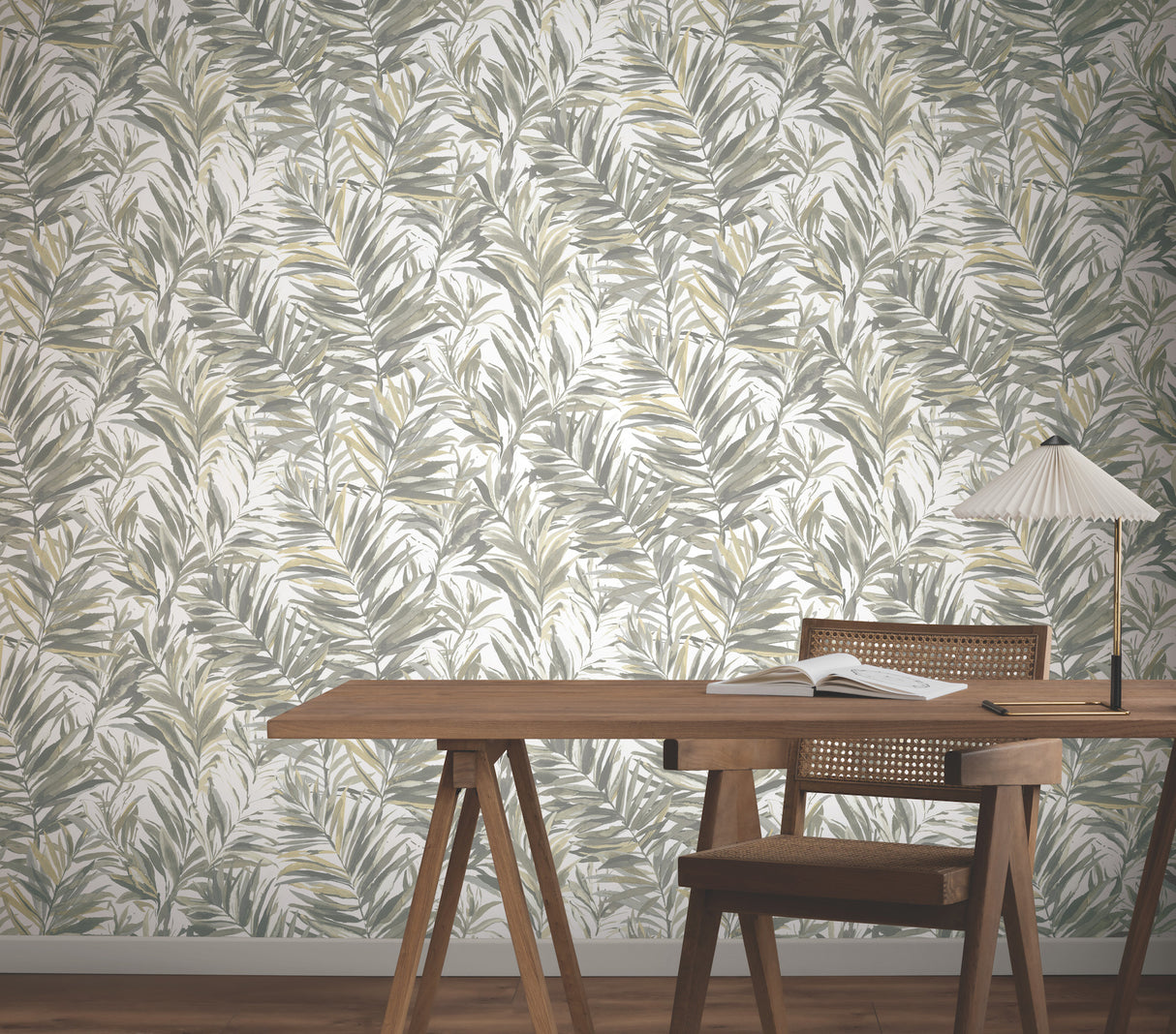 Swaying Palms Neutral by York Wallcoverings Botanical Wallpaper- York Wallcoverings GN2543