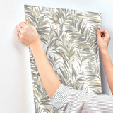 Swaying Palms Neutral by York Wallcoverings Botanical Wallpaper- York Wallcoverings GN2543