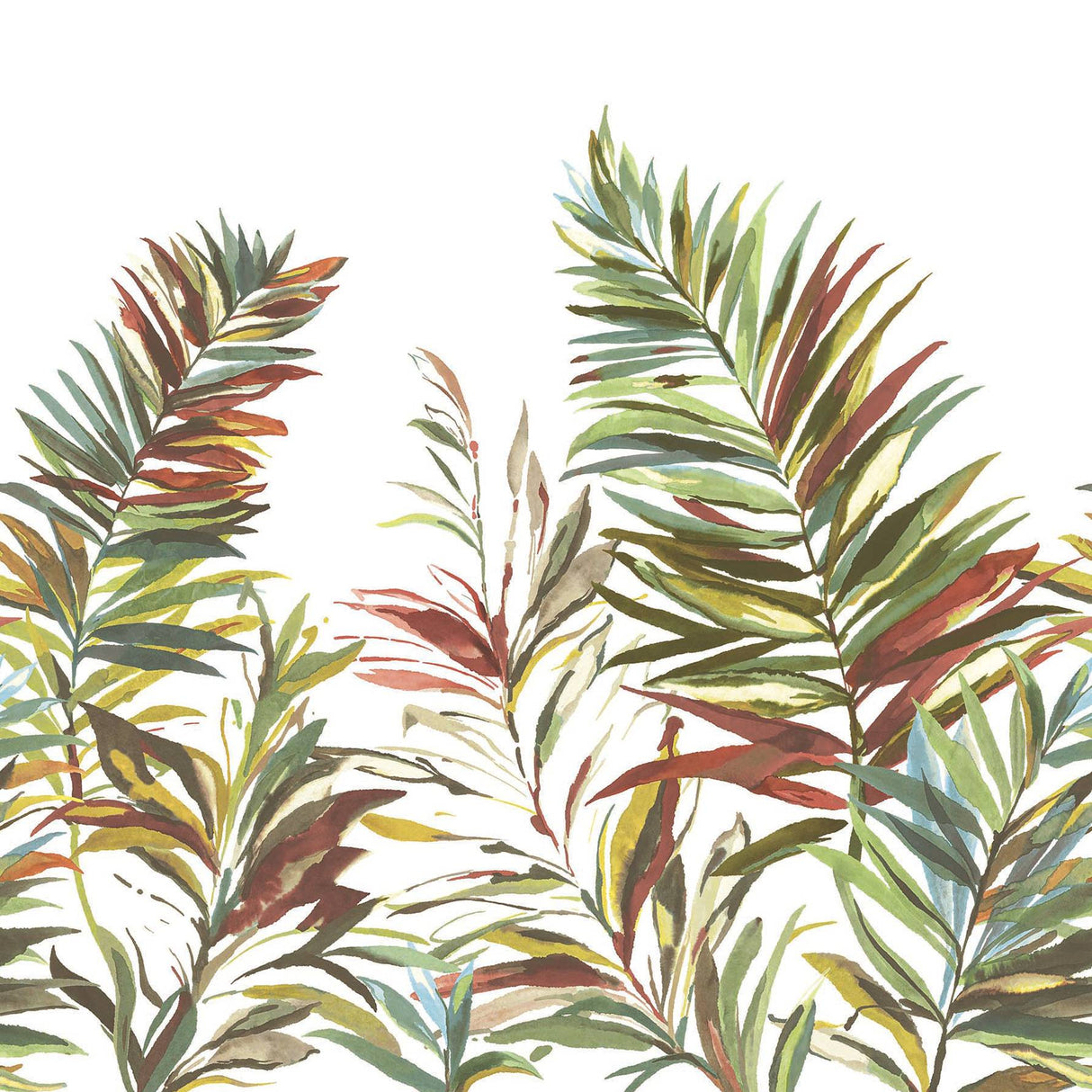 Swaying Palms Rouge & Mink mural by York Wallcoverings