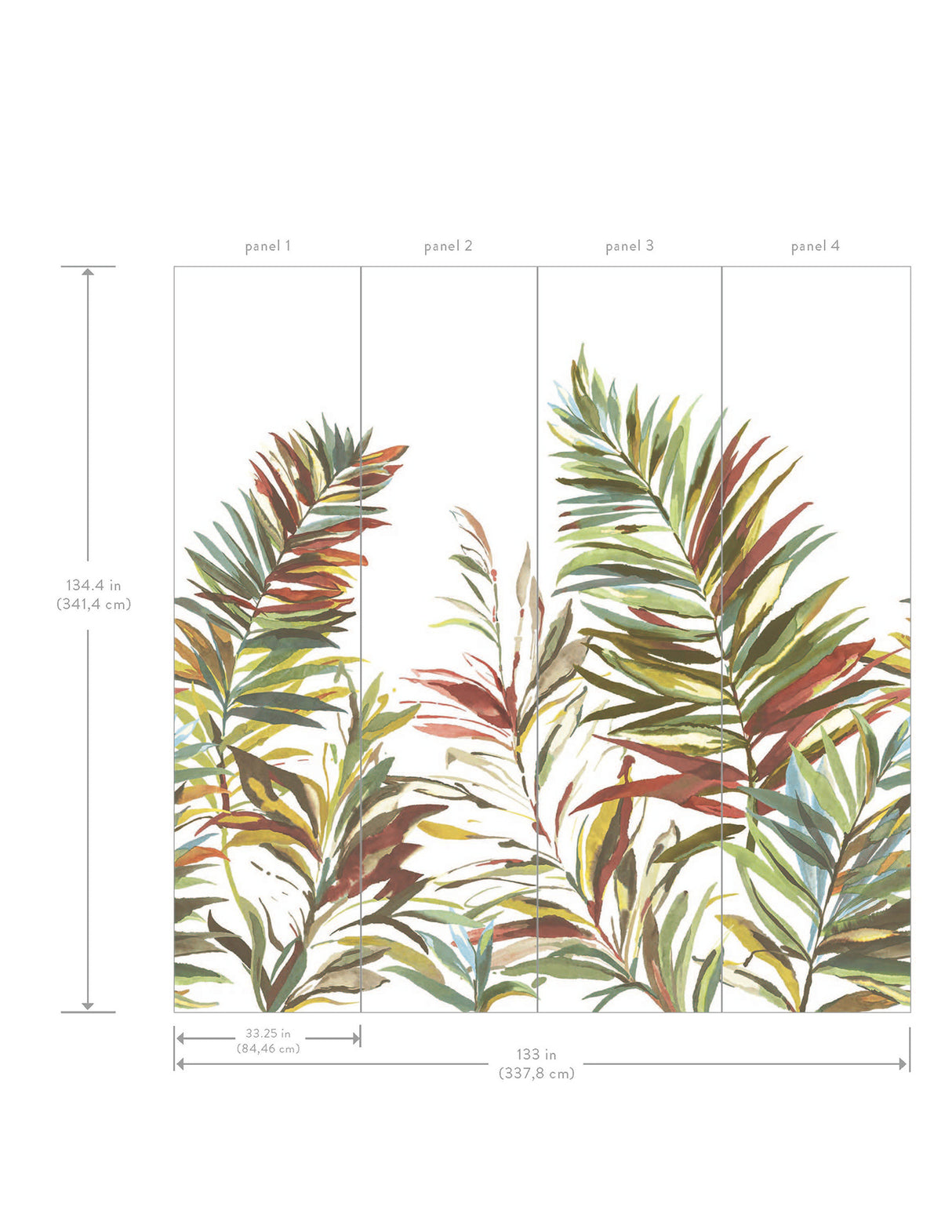 Swaying Palms Rouge & Mink by York Wallcoverings Botanical Wall Mural – York Wallcoverings GN2545M