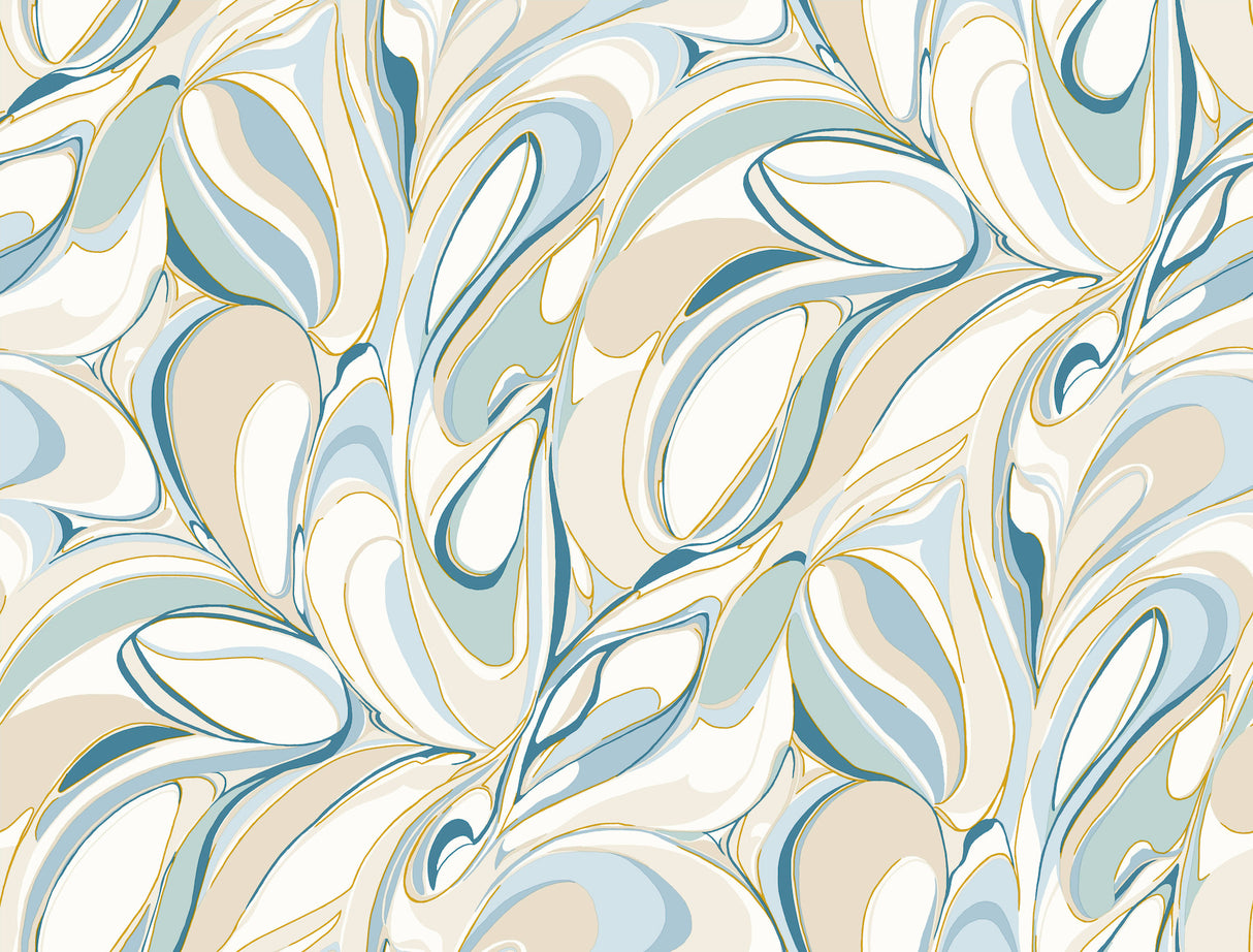 York Achate Blue Wallpaper GN2562 marbled metallic pattern