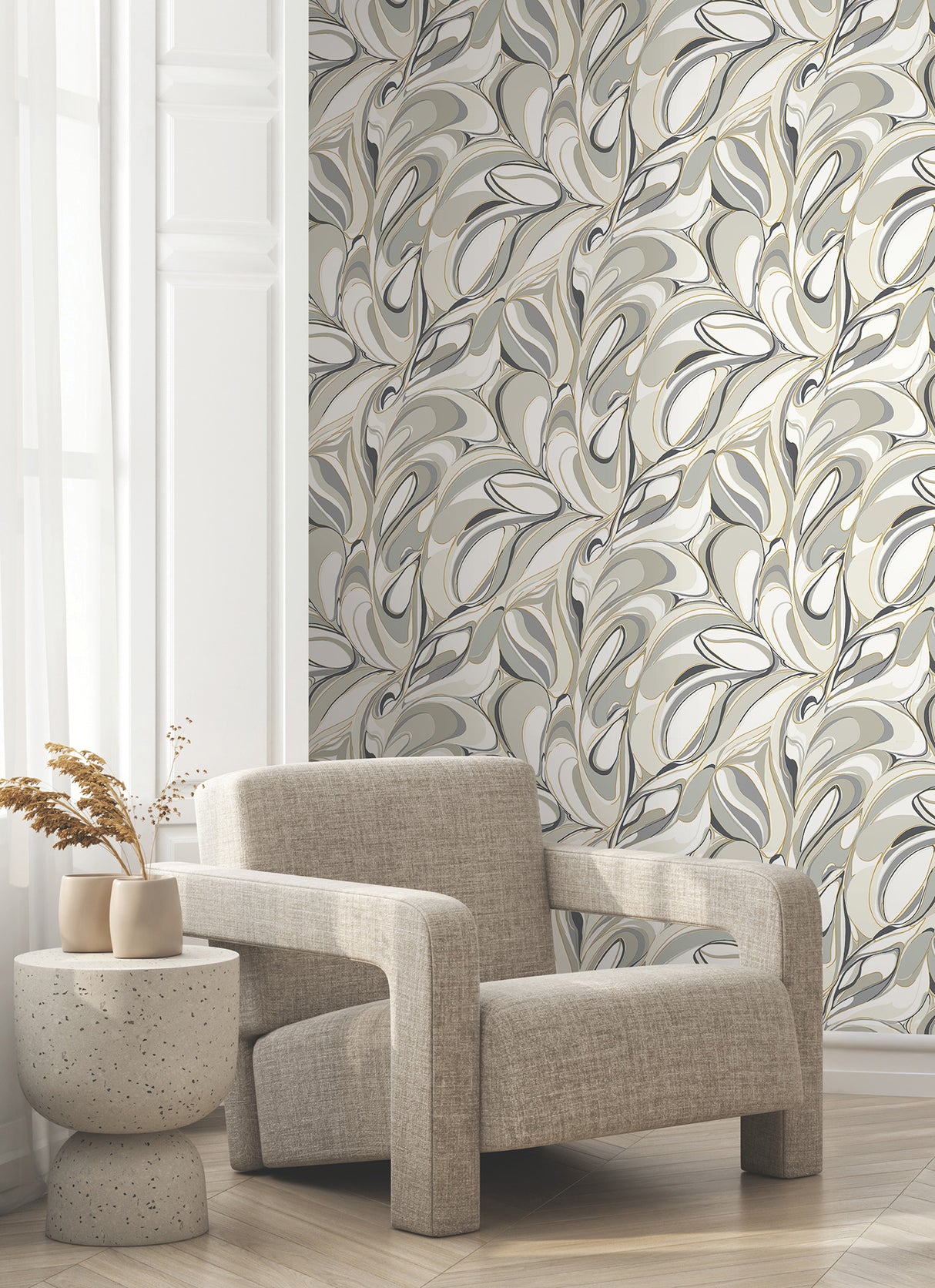 Achate Black & Grey by York Wallcoverings Non Woven Wallpaper - York Wallcoverings GN2564-Sample