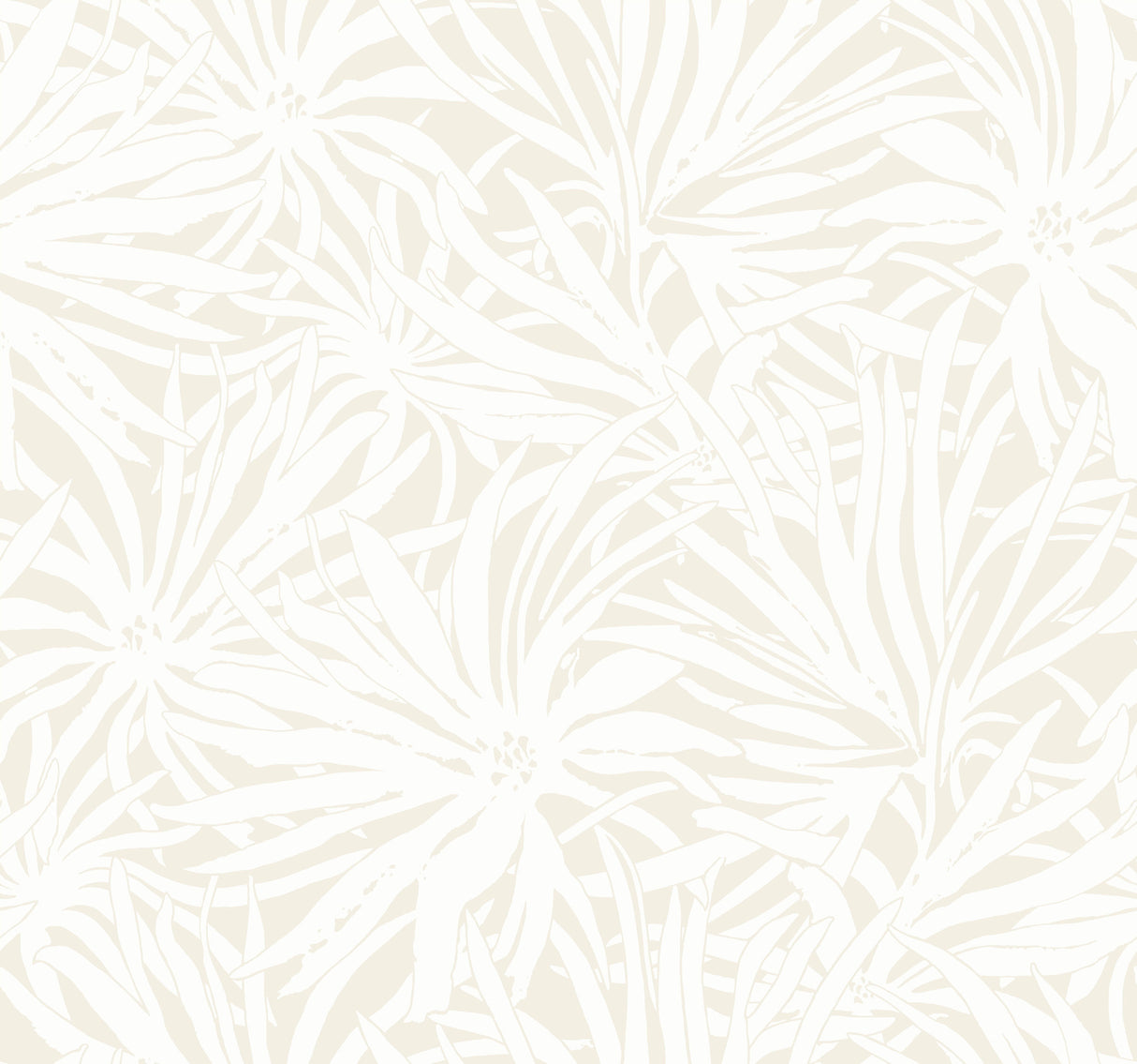 York Wallcoverings Floral Canopy Cream Wallpaper GN2573 showing white floral silhouettes on a cream background
