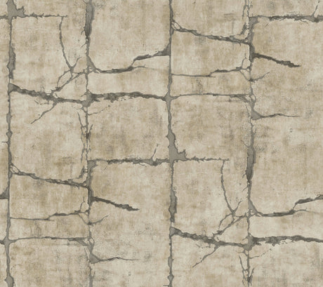 York Mojave Taupe wallpaper with cracked earth motif, non woven, 27 in x 27 ft roll