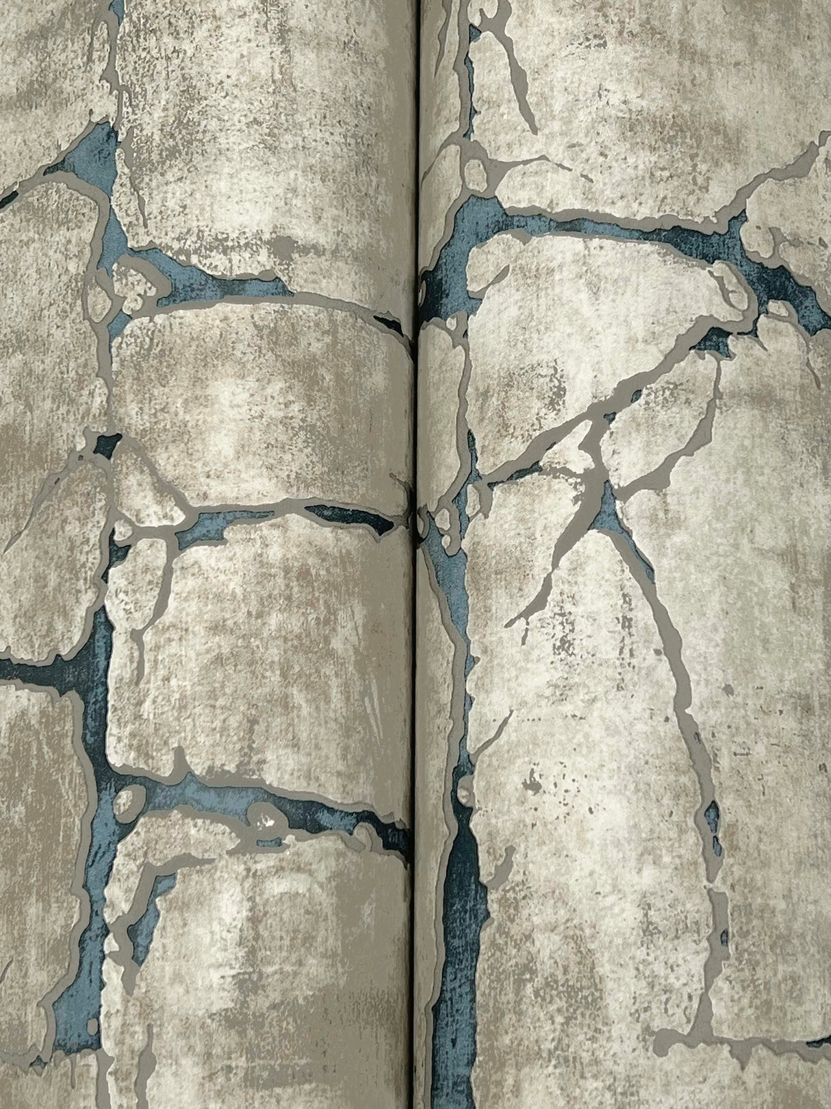 Mojave Navy by York Wallcoverings Modern Cracked Earth Wallpaper – York Wallcoverings GN2582