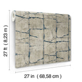Mojave Navy by York Wallcoverings Modern Cracked Earth Wallpaper – York Wallcoverings GN2582
