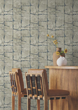 Mojave Navy by York Wallcoverings Modern Cracked Earth Wallpaper – York Wallcoverings GN2582