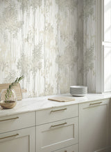 Aspen Grove Grey Woodnote Collection by York Wallcoverings Watercolor Botanical Forest Non Woven Wallpaper - GN2603