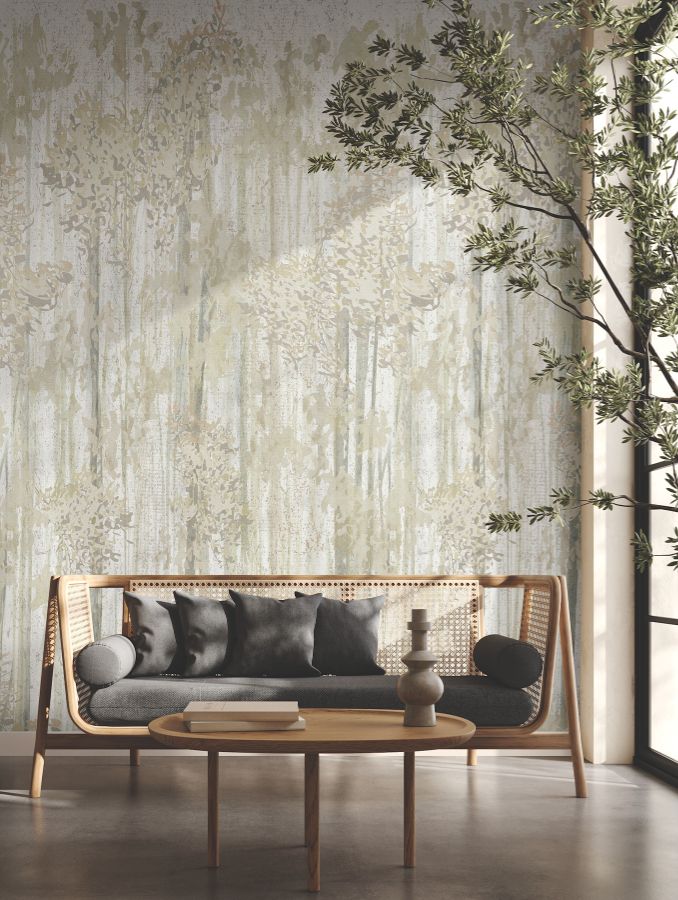 Aspen Grove Beige by York Wallcoverings Botanical Cork Mural – York Wallcoverings GN2605M