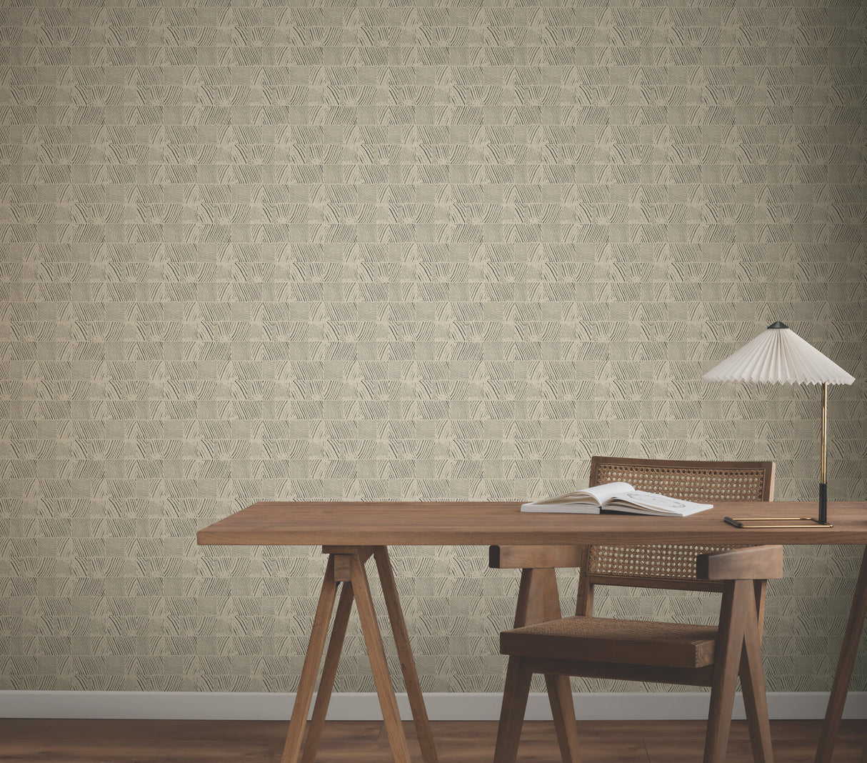 Woodcut Black & Linen by York Wallcoverings Geometric Non Woven Wallpaper – York Wallcoverings GN2621