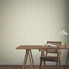 Woodcut Green & Stone by York Wallcoverings Geometric Non Woven Wallpaper- York Wallcoverings GN2624
