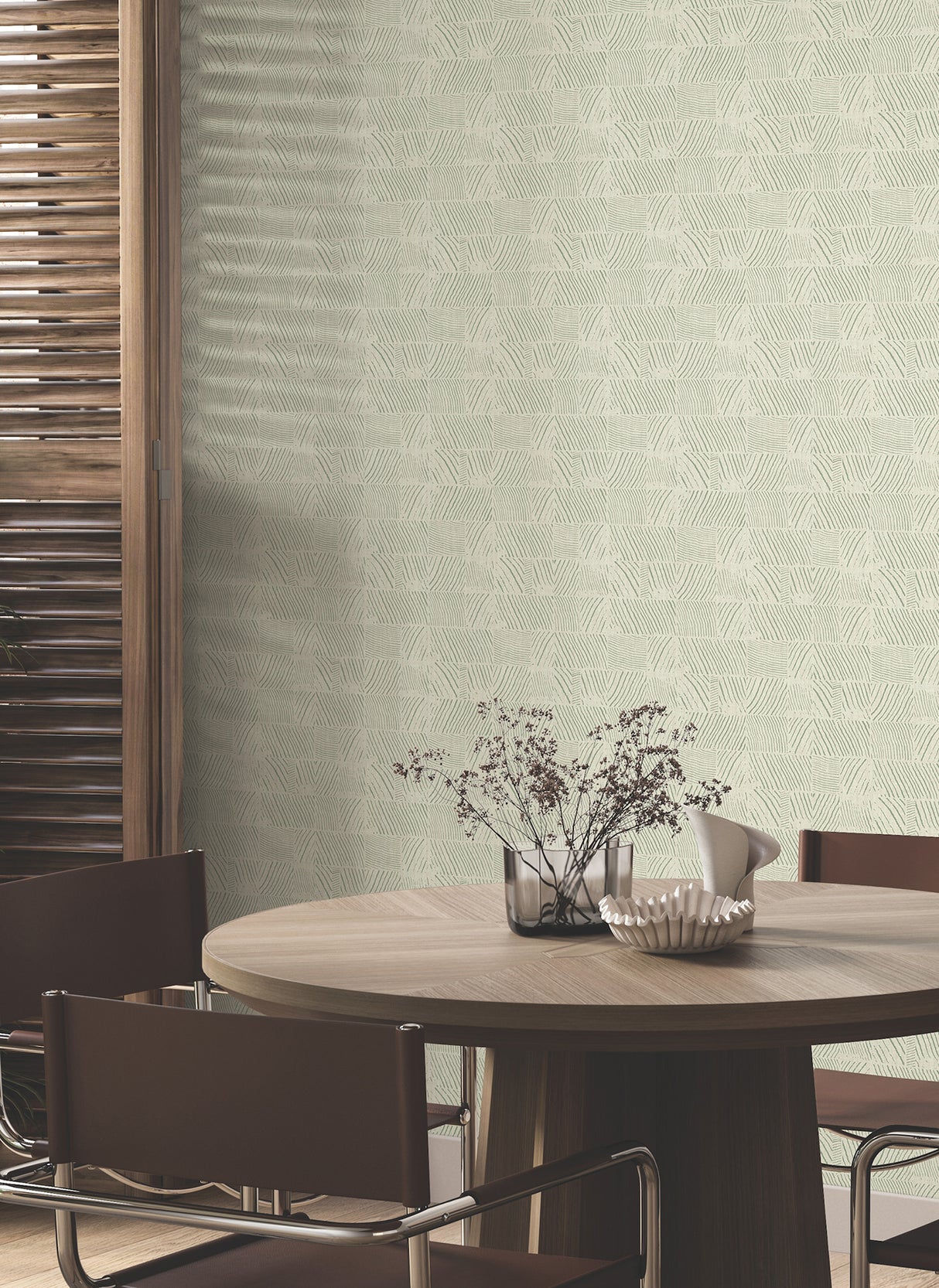 Woodcut Green & Stone by York Wallcoverings Geometric Non Woven Wallpaper- York Wallcoverings GN2624