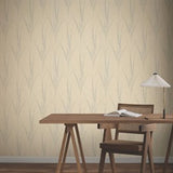 Graceful Willow Putty by York Wallcoverings Botanical Metallic Foil Wallpaper- York Wallcoverings GN2641, 27 in x 27 ft (60.8 sq ft)