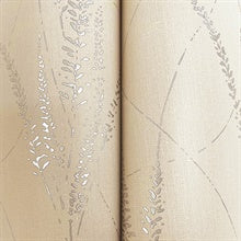 Graceful Willow Putty by York Wallcoverings Botanical Metallic Foil Wallpaper- York Wallcoverings GN2641, 27 in x 27 ft (60.8 sq ft)