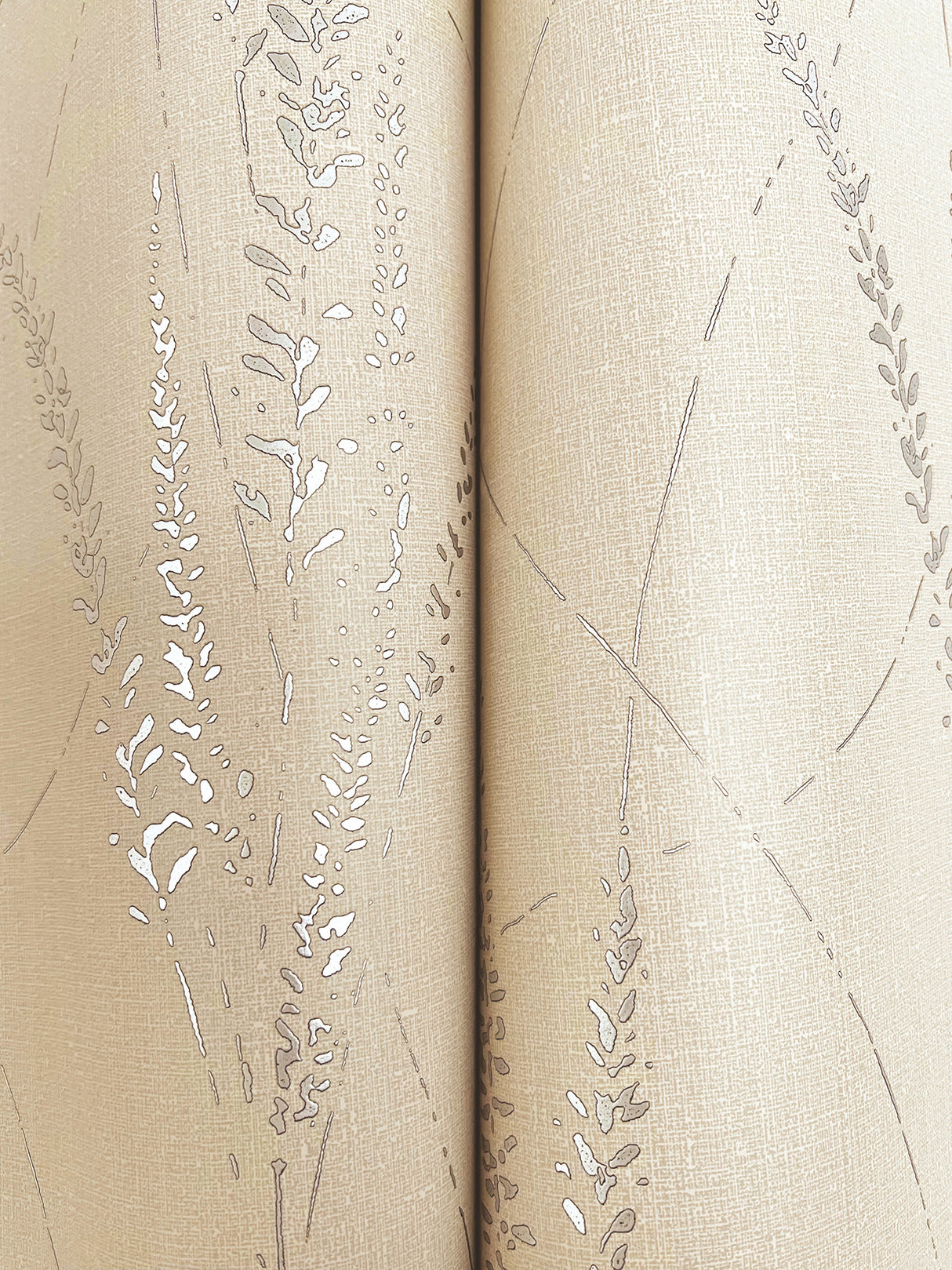 Graceful Willow Putty by York Wallcoverings Botanical Metallic Foil Wallpaper- York Wallcoverings GN2641, 27 in x 27 ft (60.8 sq ft)