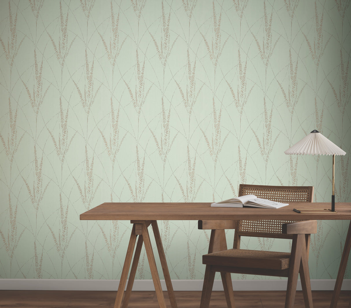 Graceful Willow Lagoon by York Wallcoverings Botanical Foil Wallpaper – York Wallcoverings GN2643