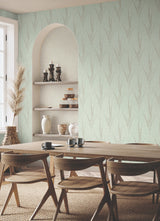 Graceful Willow Lagoon by York Wallcoverings Botanical Foil Wallpaper – York Wallcoverings GN2643