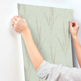 Graceful Willow Lagoon by York Wallcoverings Botanical Foil Wallpaper – York Wallcoverings GN2643
