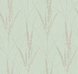 York GN2643 Graceful Willow Lagoon foil on non woven wallpaper roll and room scene